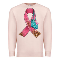 Pale Pink cancer ribbon and boxing gloves Premium Sweatshirt - AdoDesignShop