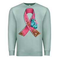 Seafoam cancer ribbon and boxing gloves Premium Sweatshirt - AdoDesignShop