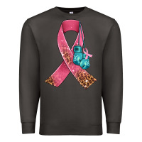 Smoke cancer ribbon and boxing gloves Premium Sweatshirt - AdoDesignShop