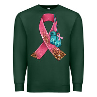 Sports Green cancer ribbon and boxing gloves Premium Sweatshirt - AdoDesignShop