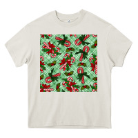 Cream Christmas candy cane Heavy Core Tee - NancyCooperArtShop