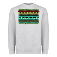 Heather Grey turquoise aztec bullskull and horse Heavyweight Sweatshirt - BarkalooDesign