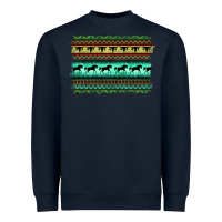 Navy turquoise aztec bullskull and horse Heavyweight Sweatshirt - BarkalooDesign