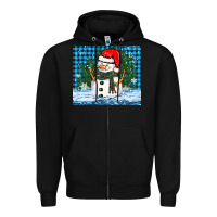 Black snowy christmas snowman Zipper Hoodie - BarkalooDesign
