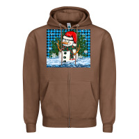 Chestnut snowy christmas snowman Zipper Hoodie - BarkalooDesign