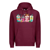 Burgundy easter day coffee gnome Premium Hoodie - CowhideDigitalArt