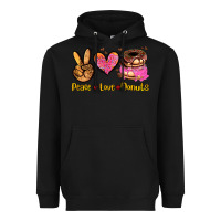 Black peace love donuts Heavyweight Hoodie - AdoDesignShop