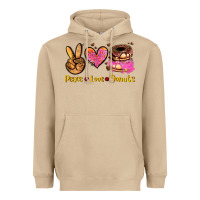 Mushroom peace love donuts Heavyweight Hoodie - AdoDesignShop