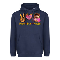 Navy peace love donuts Heavyweight Hoodie - AdoDesignShop