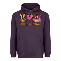 Plum peace love donuts Heavyweight Hoodie - AdoDesignShop
