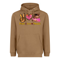 Toasted Coconut peace love donuts Heavyweight Hoodie - AdoDesignShop
