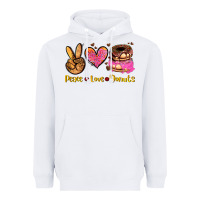 White peace love donuts Heavyweight Hoodie - AdoDesignShop