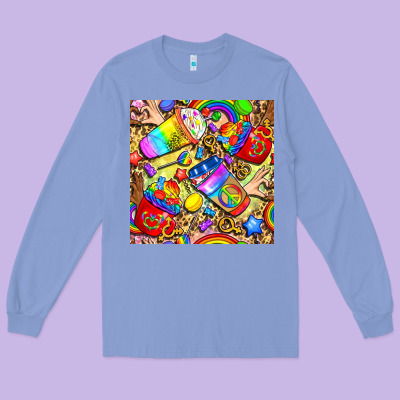 Lgbtq Pride Coffee Cups With Leopard Seamless Pattern Bbs Long Sleeve Tee Designed By Bundleandbundleshop