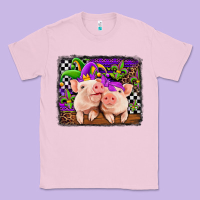 Mardi Gras Western Leopard Pigs Classic Tee Designed By Jasminsmagicworld