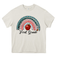 Cream first grade rainbow Heavy Core Tee - RanaPortraitStore