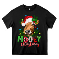 Black Mooey Christmas Heavy Core Tee - texasbilliewilder