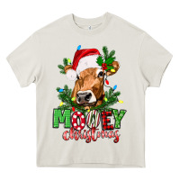 Cream Mooey Christmas Heavy Core Tee - texasbilliewilder