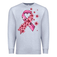 Heather Grey pink cancer ribbon Premium Sweatshirt - AdoDesignShop