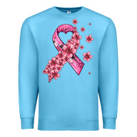 Ocean Blue pink cancer ribbon Premium Sweatshirt - AdoDesignShop