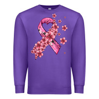 Purple pink cancer ribbon Premium Sweatshirt - AdoDesignShop