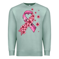 Seafoam pink cancer ribbon Premium Sweatshirt - AdoDesignShop