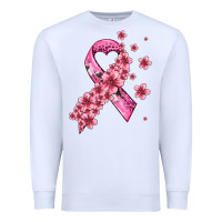 White pink cancer ribbon Premium Sweatshirt - AdoDesignShop