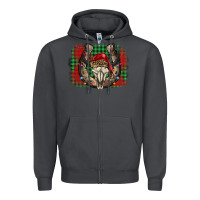 Smoke christmas horseshoe bull skull Zipper Hoodie - BarkalooDesign