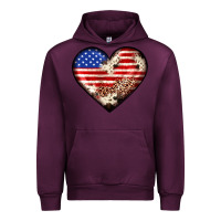 Mauve Wine western usa flag heart Urban Hoodie - JahusDesignShop