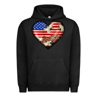Pigment Black western usa flag heart Urban Hoodie - JahusDesignShop