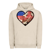 Pigment French Oak western usa flag heart Urban Hoodie - JahusDesignShop