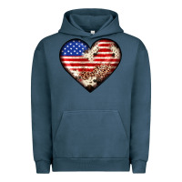 Pigment Midnight Navy western usa flag heart Urban Hoodie - JahusDesignShop