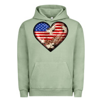 Pigment Oil Green western usa flag heart Urban Hoodie - JahusDesignShop