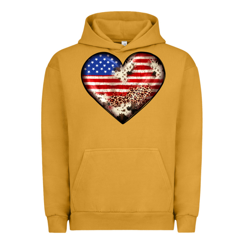 Western Usa Flag Heart Urban Hoodie by JahusDesignShop | Teevron