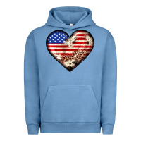 Pigment Pebble Blue western usa flag heart Urban Hoodie - JahusDesignShop
