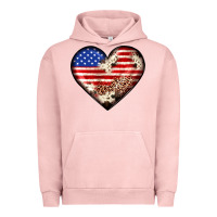 Pigment Salmon western usa flag heart Urban Hoodie - JahusDesignShop