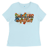 Baby Blue sweather weather Ladies Tee - CowGirlArtShop
