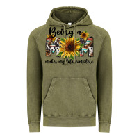 Vintage Olive Being a mom makes my life complete Mother's Day Vintage Hoodie - FaDigitalArtStudio