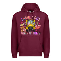 Burgundy i have a bus full of valentines Premium Hoodie - CowhideDigitalArt