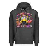 Charcoal Heather i have a bus full of valentines Premium Hoodie - CowhideDigitalArt