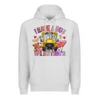 Dove Grey i have a bus full of valentines Premium Hoodie - CowhideDigitalArt