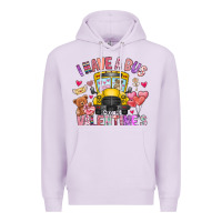 Lilac i have a bus full of valentines Premium Hoodie - CowhideDigitalArt