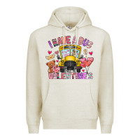 Oatmeal Heather i have a bus full of valentines Premium Hoodie - CowhideDigitalArt