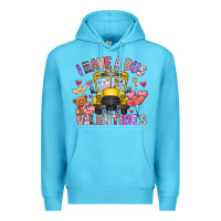 Ocean Blue i have a bus full of valentines Premium Hoodie - CowhideDigitalArt
