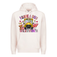 Pale Pink i have a bus full of valentines Premium Hoodie - CowhideDigitalArt