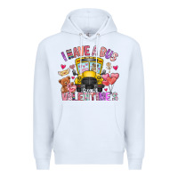 White i have a bus full of valentines Premium Hoodie - CowhideDigitalArt