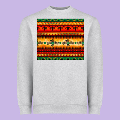 Thunderbird Bullskull Aztec Pattern Heavyweight Sweatshirt Designed By Barkaloodesign