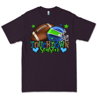 Plum Touchdown season American football green and blue Premium Tee - HowdyJamesFarm