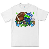 White Touchdown season American football green and blue Premium Tee - HowdyJamesFarm