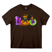Chocolate Brown Boo Halloween Heavy Core Tee - NancyCooperArtShop