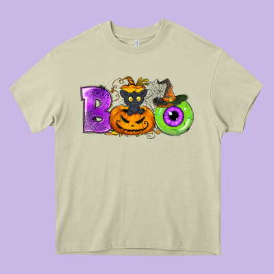 Boo Halloween Heavy Core Tee Designed By Nancycooperartshop